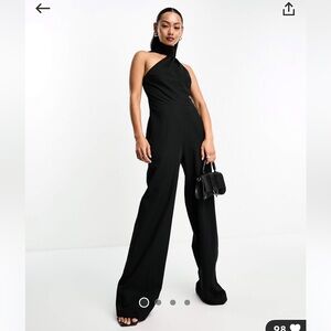 Pretty Lavish Scarf Jumpsuit in Black